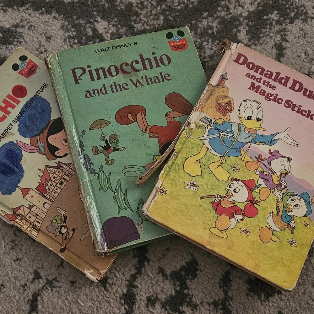 Vintage 1960s Disney Pinocchio And‎ Donald Duck Books 3 Piece